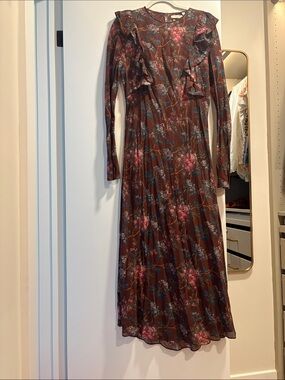 Doen Floral Ruffle Long-Sleeve Maxi Dress